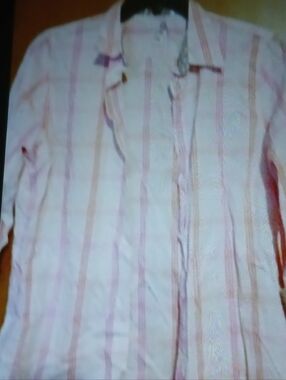 Rebecca Minkoff Pink and White Striped Button-Down Shirt
